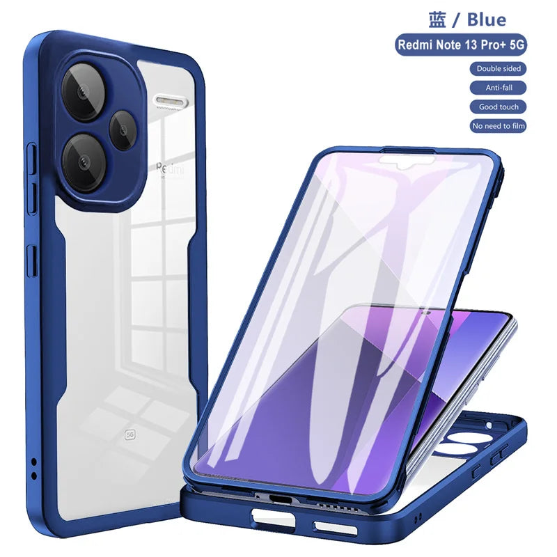 Full Protection Case for Xiaomi Redmi Note 13 Pro Plus 5G Clear Double Side Hard Cover Case for Xiaomi Redmi Note 13 Pro Plus 5G