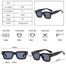 2023 New Retro Grey Square Sunglasses For Women Men Fashion transparen Frame Glasses  Eyewear Male Shades UV400 Rivets Eyeglasse