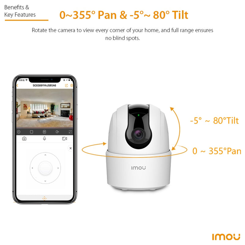 IMOU Ranger 2C 4MP Home Wifi 360 Camera Human Detection Night Vision Baby Security Surveillance Wireless ip Camera