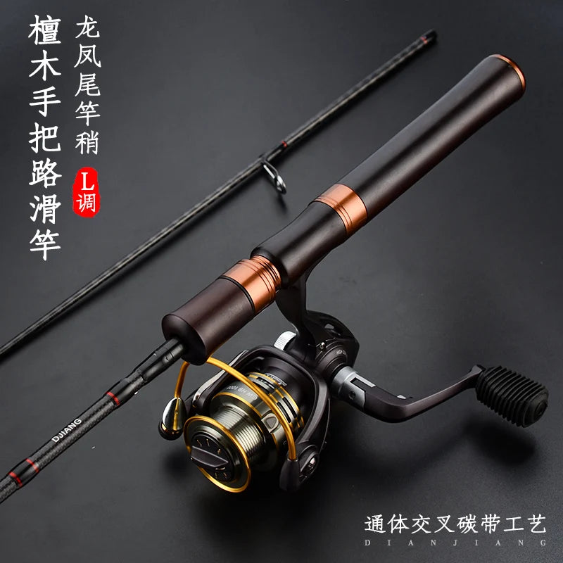 Wooden Handle L Spinning Lure Fishing Rod Fast Action Micro-Mouth Trout Rod 1.68m 1.8m 1.98m L.W 2-10g High Carbon Solf Pole