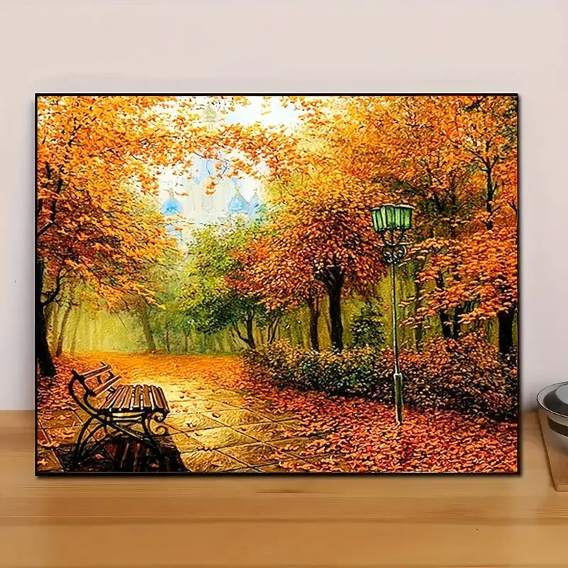 5D DIY Golden Autumn Forest Scenery Diamond Painting Kits Full Round Square Diamond Art Wall Mosaic Cross Stitch Home Decoration