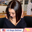 Bone Straight 13x4 Lace Frontal Human Hair Wigs Short Bob Preplucked 7x5 Glueless Wig Human Hair Brazilian Ready To Wear On Sale