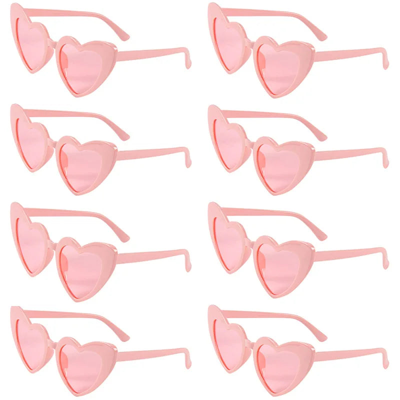 8pcs/6pcs Bachelorette Hen Party Sunglasses Black Heart Shaped Glasses Bride To Be Bridesmaid Gifts Wedding Bridal Shower Decor