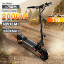 JOYOR T10 E-Scooter 2000W Dual Motor 60V18Ah Strong Climbing Ability Electric Scooter 10"Off-road Tire Hydraulic Brake EScooters