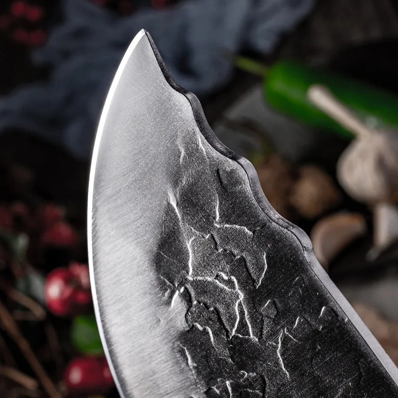 7.6inch Handmade Forged Kitchen Knife Butcher Meat Chopping Cleaver Chinese Chef Knife 5CR15 Stainless Steel