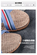 Mntrerm New style slippers Summer home men and women Summer linen lovers Home thick soled anti-skid indoor sandals Female summer