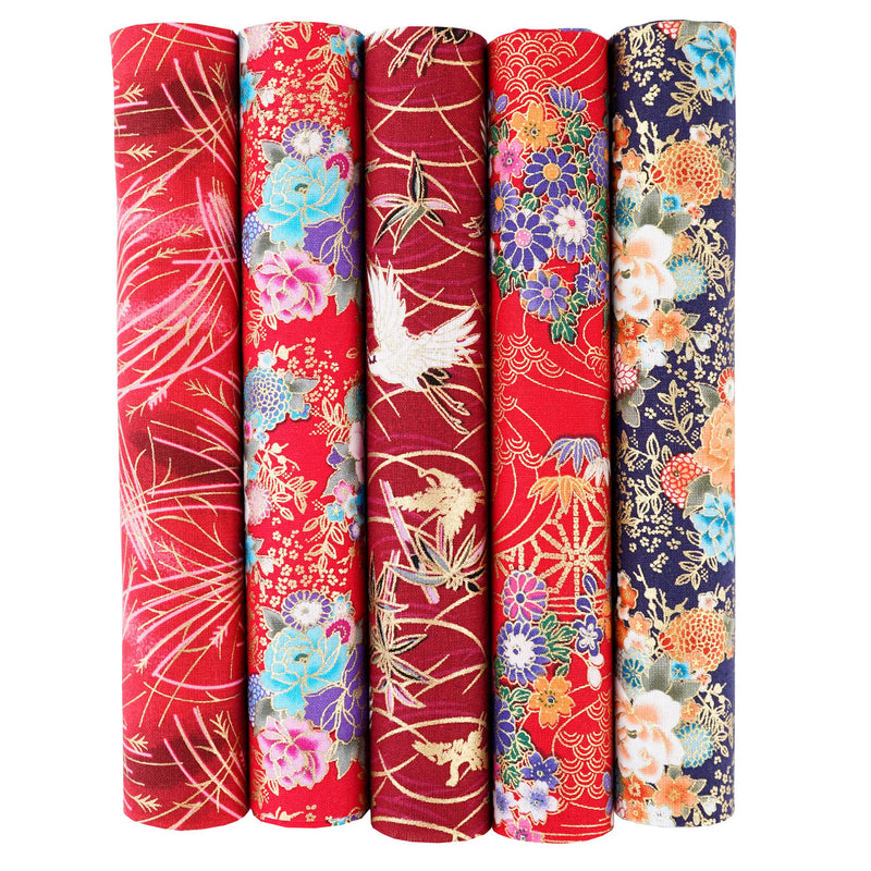 5PCS 25 x 25cm/50 x 50cm Squares Cotton Craft Japanese Fabric Cloths for DIY Bundle Patchwork Quilting Sewing Artcraft
