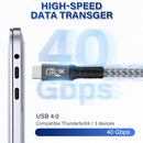 UGOURD USB4 Kabel 40 Gbit/s 240 W Thunderbolt 4 Typ C Schnellladekabel Thunderbolt3 USB C auf C Datenübertragungskabel für eGPU 2m