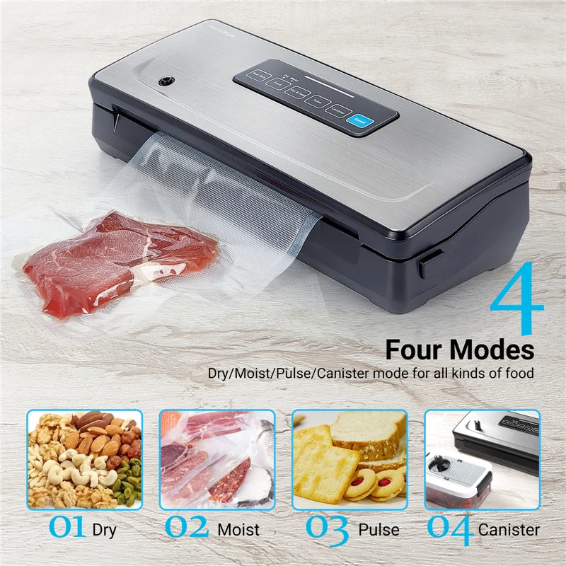 INKBIRD Dry/Moist/Pulse/Canister Modes Vacuum Packing Machines Ziploc Vacuum Sealer Food Preservation Kitchen Cooking Appliances