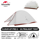 Naturehike Cloud Up 2 People Tent Ultralight 20D Camping Tent Waterproof Outdoor Hiking Travel Backpacking Cycling Fishing Tents