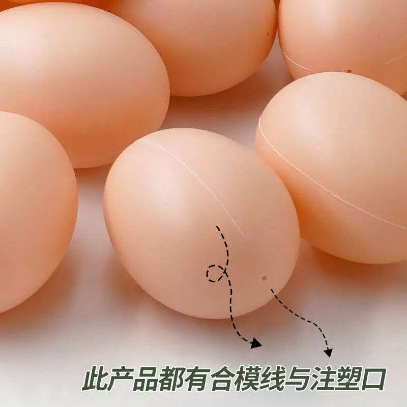 10 Pcs Hen Poultry Simulation Artificial Faux Fake Plastic Eggs for Chicken Duck Geese Hatch Incubation Breeding