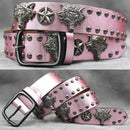 Rivet PU  Leather men's belt Fashion alloy belts Buckle luxury brand jeans belts for men business belt female belt