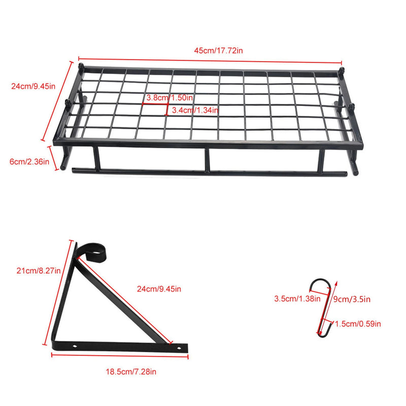 Kitchen Storage Rack Pan Rack Pot Rack Metal Hanging Pan Pot Rack Wall Mounted with 10 Hook Holders Kitchen Storage Organizer