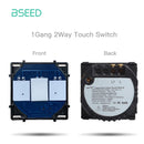 BSEED 1/2/3Gang Touch Switches 1/2/3Way Function Parts Type-c USB Wall French Sockets Crystal Glass Panels DIY Free Combination