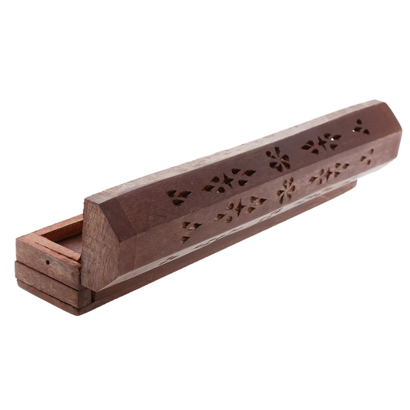 Ancient Wooden Incense Stick Holder Burning Joss Insence Box Insense Burner