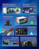 ESSGOO 2 DIN 6.2inch Car Stereo CD DVD AM FM RDS USB Bluetooth TF AUX Carplay Android Auto Head Unit Touch Screen Radio Camera