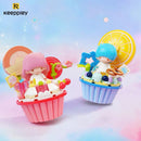 New Keeppley Sanrio Building Block Kuromi Gemini Hellokitty Cartoon Ice Cream Cake Decoration Model Children's Toy Birthday Gift