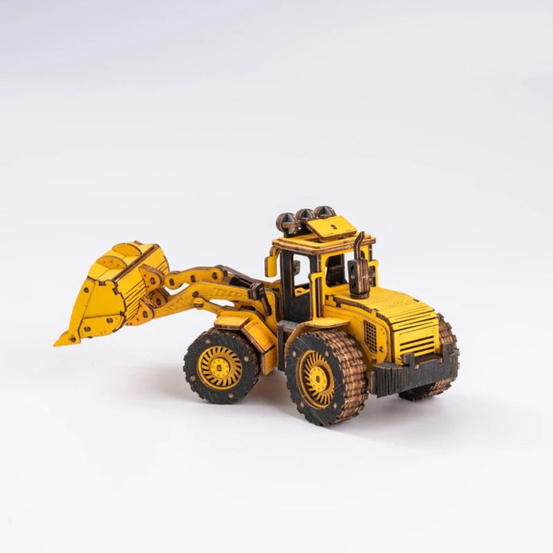 New Robotime ROKR Bulldozer Engineering Vehicle for Children Practice Hand-on Skills 3D Wooden Puzzle Creative Block Toys TG509K