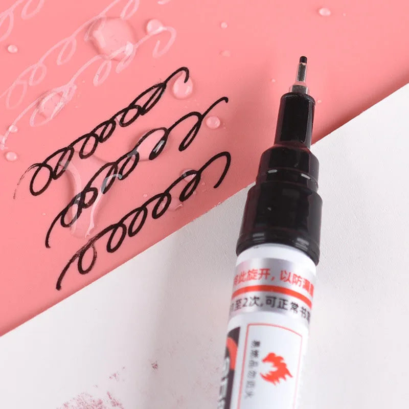 8 Colors Permanent Metallic Marker Pens 0.7mm Fine Silver/Gold/White Paint Pens Graffiti Art Canvas Metal Ceramic Hook Liner Pen