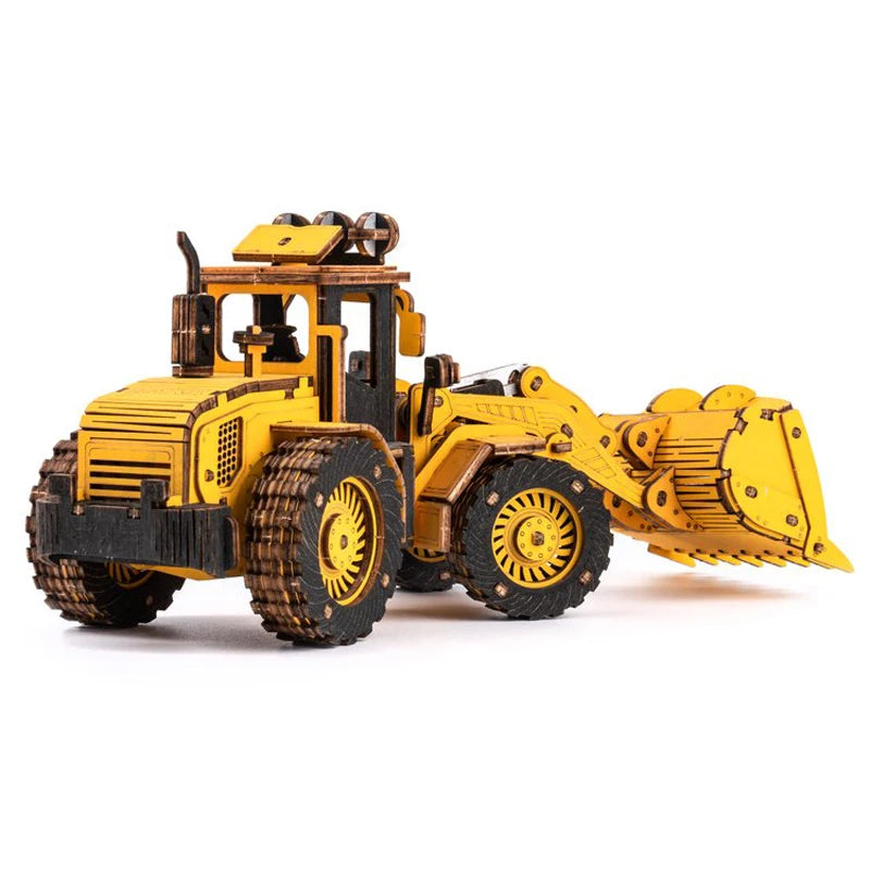 New Robotime ROKR Bulldozer Engineering Vehicle for Children Practice Hand-on Skills 3D Wooden Puzzle Creative Block Toys TG509K