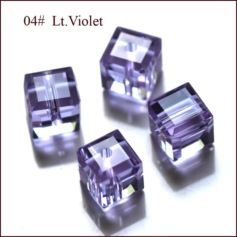 StreBelle AAA 50pcs/Lot Cube Loose Spacer Bead Jewelry Making Mix Colors 8x8mm Crystal Glass Beads Facet Square Shape
