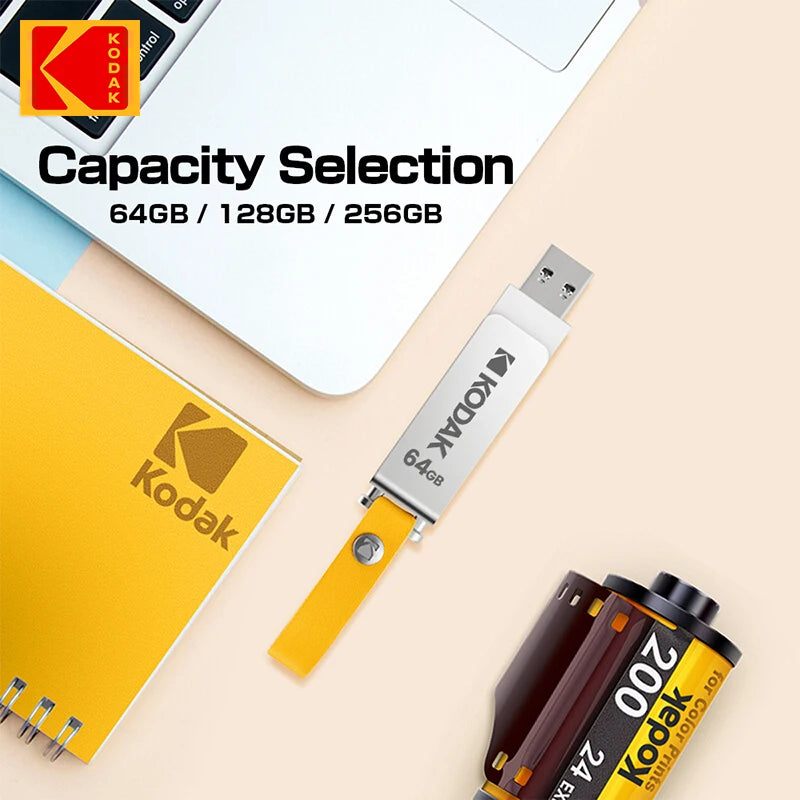 KODAK K133 Mini Metal USB Flash Drive 512GB 256GB 128GB 64GB Pendrive USB3.1 High Speed Memory Stick Unidad Flash for Laptop PC