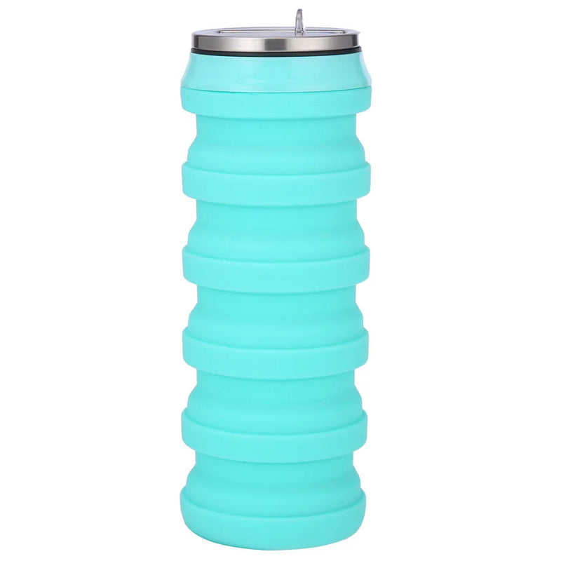 Leeseph Collapsible Water Bottle Silicone Folding Cup Canned Foldable Leakproof Sports Water Bottle-480ML