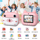 Kids Instant Print Camera 2.4 Inch 1080P Digital Camera Portable Cartoon Video Camera With 32GB Card & 5 Color Pens