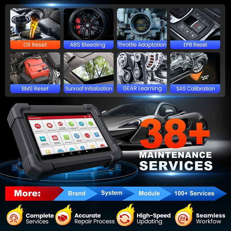 2025 LAUNCH X431 PRO TT V5.0 Car Diagnostic Tools CAN FD/DOIP/OBFCM Auto All System Scanner Bidirectional ECU Coding 38+ Reset