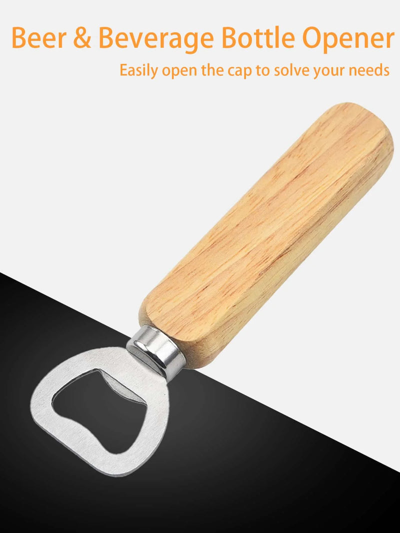 Leeseph Wood Handle Bottle Opener Beer Bottle Openers Bartender Bottle Openers Soft Drinks Bottle Opener for Home Bar Restaurant