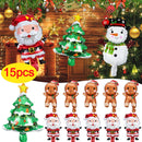 15/5PCS Santa Claus Foil Balloons Mini Christmas Tree Gingerbread Man Balloon 2025 Xmas New Year Holiday Decoration Kids Favors