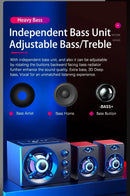 3D Hifi Stereo USB Active Bluetooth Speaker Computer Multimedia RGB Subwoofer AUX, USB, TF Suitable for TV, Computer Audio