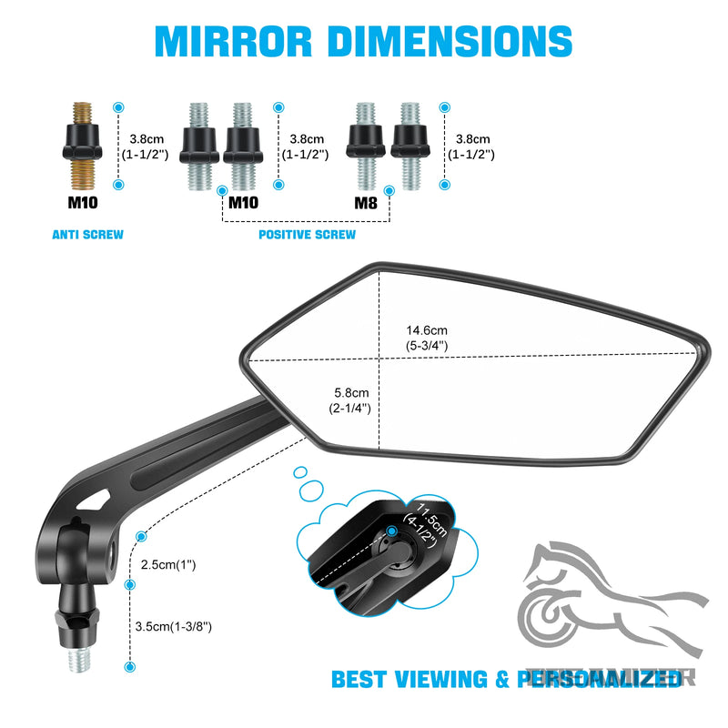 Rear View Mirror Reflector Adjustable Rotatable Handlebar Mirror Clear Rearview Electric Scooter Cycling Bicycle Accessorie