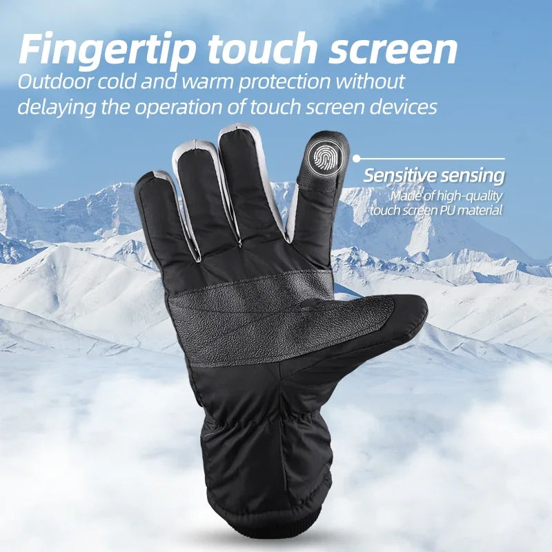 PHMAX Ski Gloves Winter Windproof Snowboard Gloves Men Women Wind Proof Thermal Fleece Touch Screen Skating Motorcycle Gloves