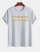 2025 Summer New Women's Cotton Casual Loose Fashion GUESS Los Angeles Letter Harajuku Printed Round Neck Short Sleeve T-shirt