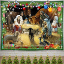 Christmas Tapestry Jesus Birth Manger Barn Wall Hanging Angel Easter Wall Decor Christ Tapestries Nativity Scene Room Decoration