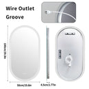 Led Bathroom Mirror for Wall Mounted Oval Lighted Vanity Mirror with Lights Backlit, Frameless Wall Mirror with Lights Anti-Fog
