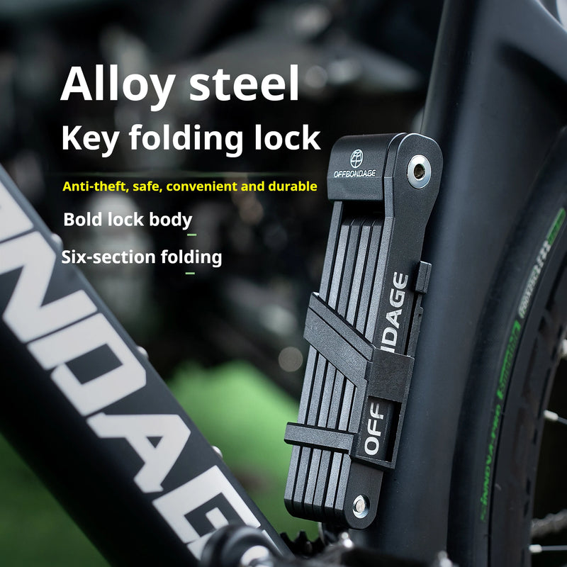 OFFBONDAGE Bicycle Lock Foldable Bike MTB Road Fold Lock High Security Anti-Theft Scooter Electric E-Bike Bicycle Accessories