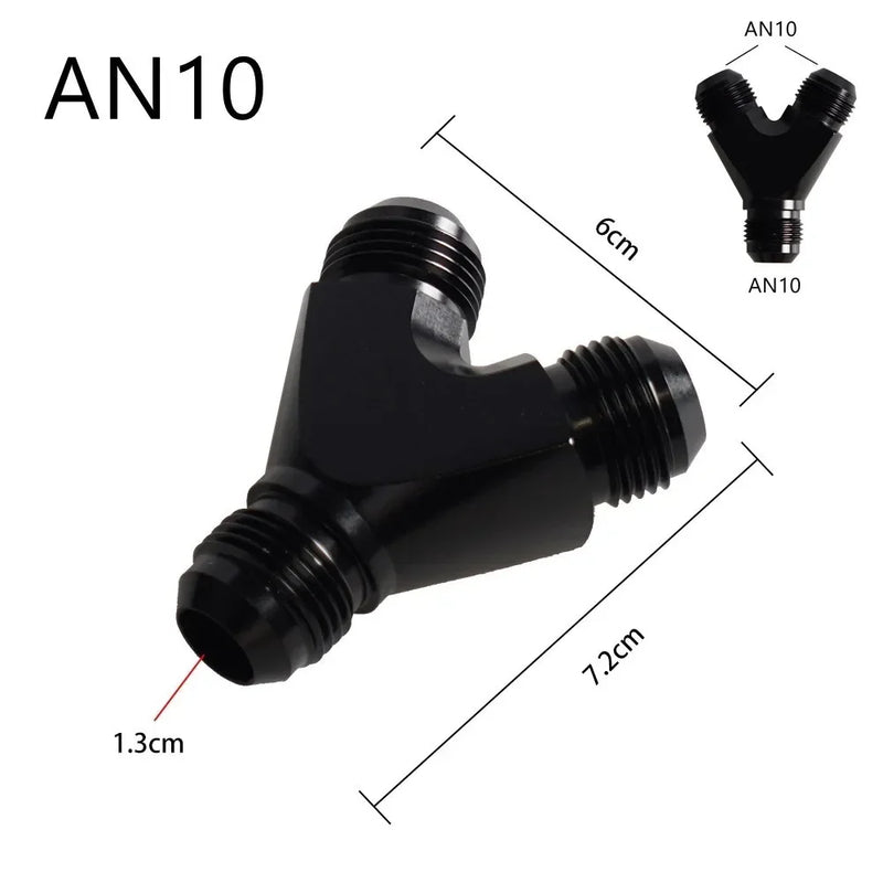 UniversalY Adapter Block Male Thread Fuel Hose Fitting Adapters AN4 AN6 AN8 AN10 Tee oil pipe joint Aluminium Easy to install