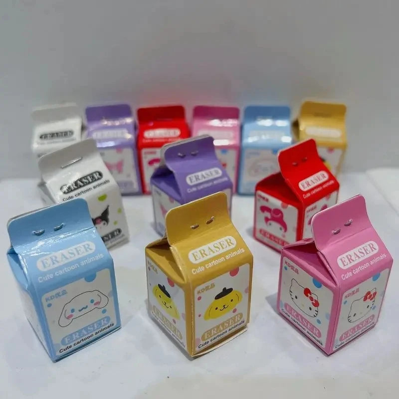 New Sanrio 36pcs Eraser Kuromi Melody Cinnamoroll Boxed Cartoon Stationery Cleaning Eraser School Student Kawaii Birthday Gifts