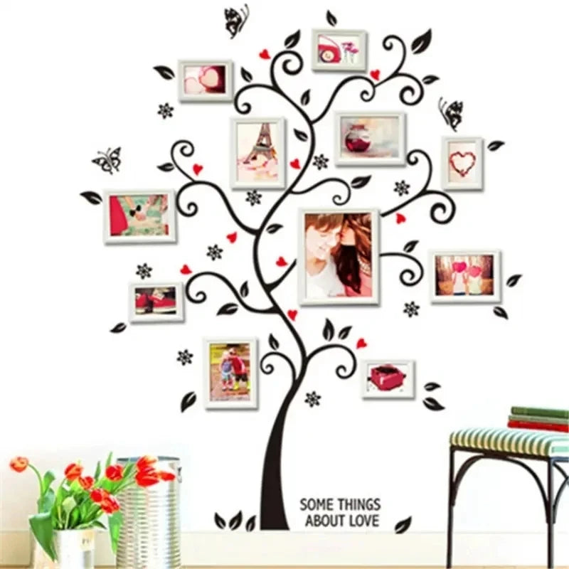 1pc Photo Tree Wall Sticker - Self-adhesive Peel & Stick Waterproof Wall Decor Art Decals for Home Bedroom Living Room