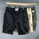 Schweres gewaschenes Material Army Green Multi-Pocket Latzhose Herren Loose Straight Casual Shorts Outdoor Trekking Arbeitskleidung