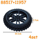 Car Truck Wheels Hub Bricks MOC Technical Tire Wheel Cross Hole Set Motorcycle Tyre & Rim Construction Building Blocks