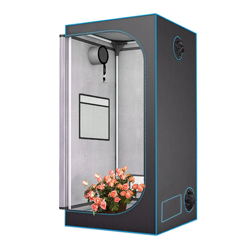 C-JP 80x80x180cm Plant Growth Tent with Observation Window, Raised Floor Stand, and Tool Kit