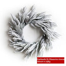 Round Christmas Wreath PE Flocking Wreath Christmas Door Decoration Pendant Diameter 55/60cm Garlands Home Decor