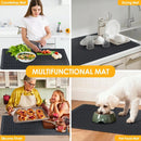 Premium 28"X20" Silicone Stove Top Cover Mat Heat Resistant Glass Cooktop Protector Multi Purpose Black Pad For RV Range Dish Drying Under Sink Pet Feeding Kitchen Storage Ideal Housewarming Gift