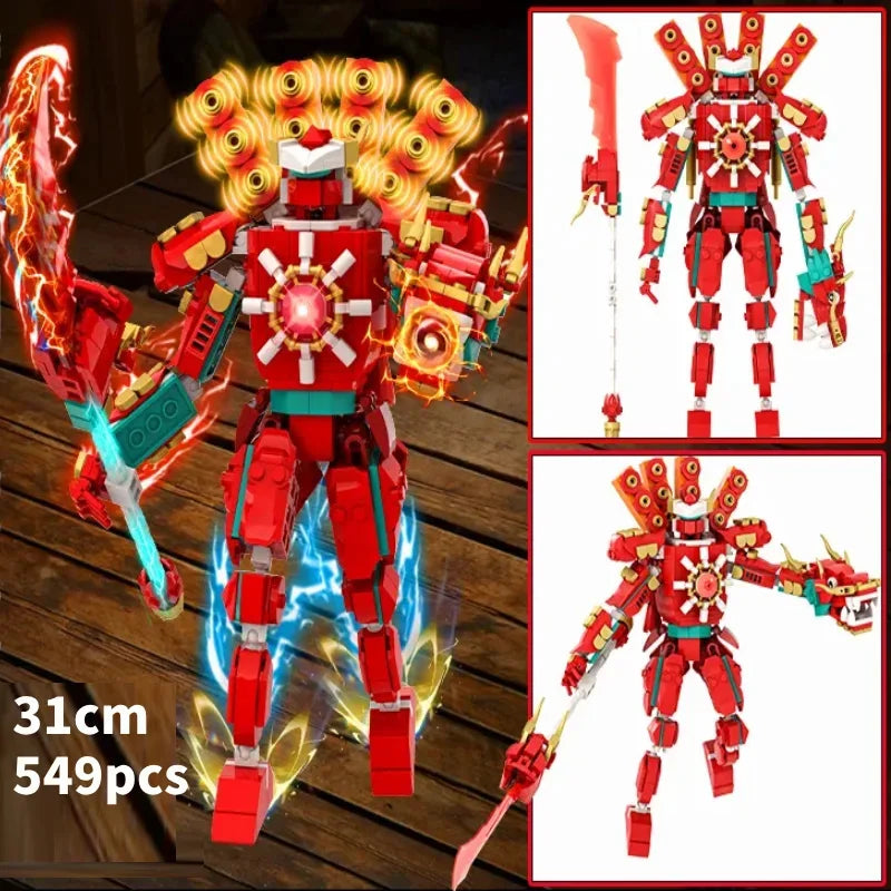 Skibidi Toilet Clock Man Building Blocks Toys Cameraman Speakerman Monitor Titan Tv Man Juguetes Brick Model Toys Gift For Kids