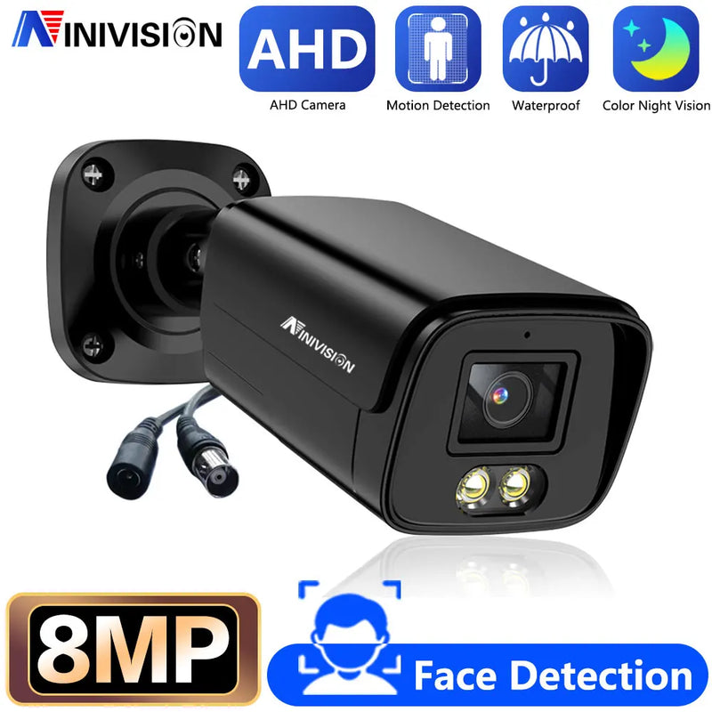 8MP Wired CCTV Analog Security Camera Full Color Night Vision Outside Street Waterproof AHD Bullet Video Surveillance Camera BNC