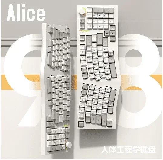 FEKER Alice98 Mechanical Keyboard Alice 3 Mode Bluetooth Wireless Keyboards Ergonomics RGB Custom Hot-Swap Gaming Office Keyboad