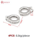 18K Gold Color Brass and Zircon Round Pendants Connector Charms Snap Clip Clasps Diy Jewelry Making Supplies Diy Accessories
